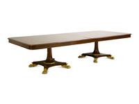 A Regency Style Mahogany and Parcel Gilt Twin Pedestal Dining Table — 20th Century