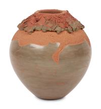 Green and Sienna Pottery Vase, 1992