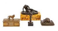 A Group of Three Small Continental Bronze Articles — 19TH CENTURY
