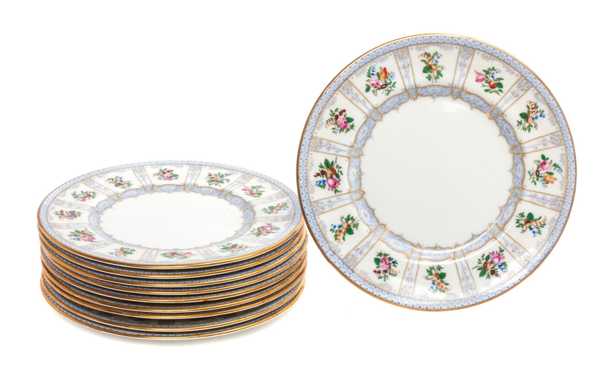 A Set of Ten Royal Doulton Luncheon Plates Diameter 9 inches.