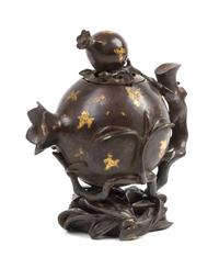 A Gold Splash Bronze Censer Height 6 inches.