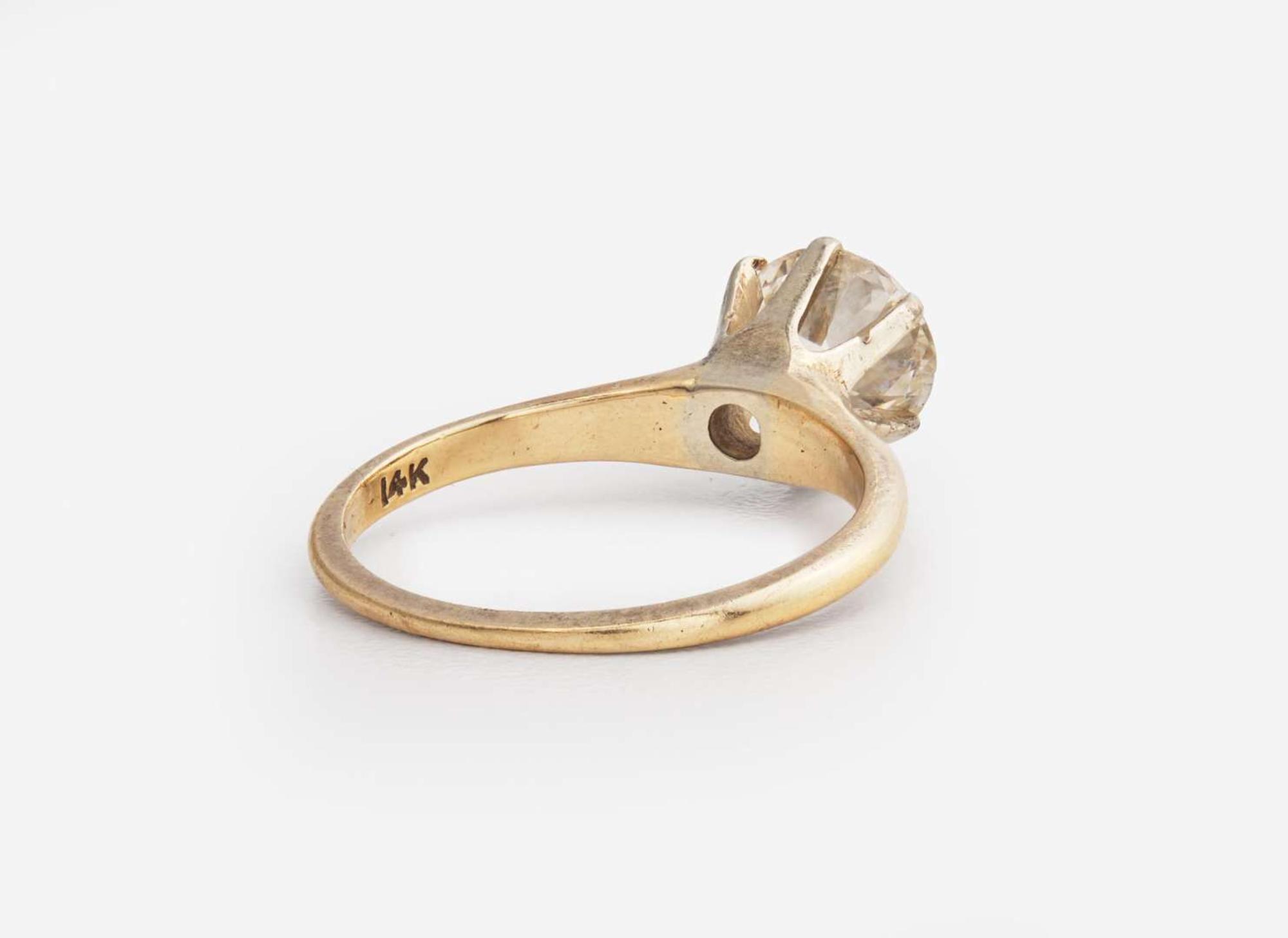 14K Yellow Gold and Diamond Ring, 1.68 Carat Old European-Cut Diamond, GIA Certified