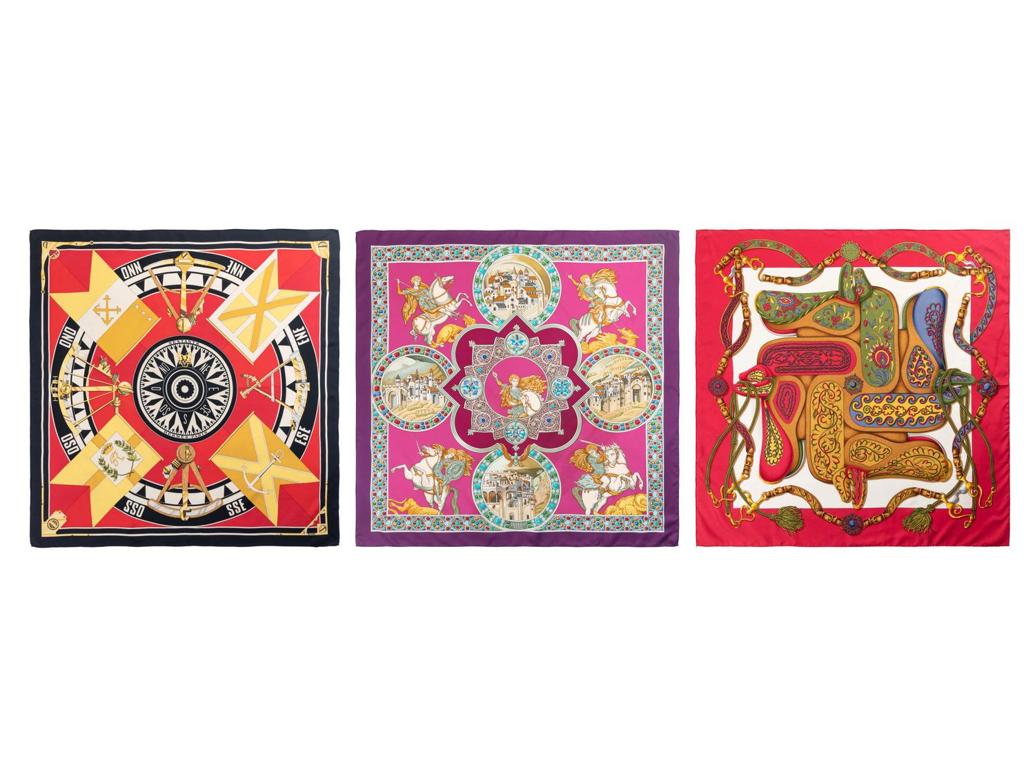 Three Hermès 90cm Silk Scarves