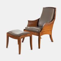 Wing Chair and Ottoman, 2009 Thos. Moser Cabinetmakers, Auburn, Maine