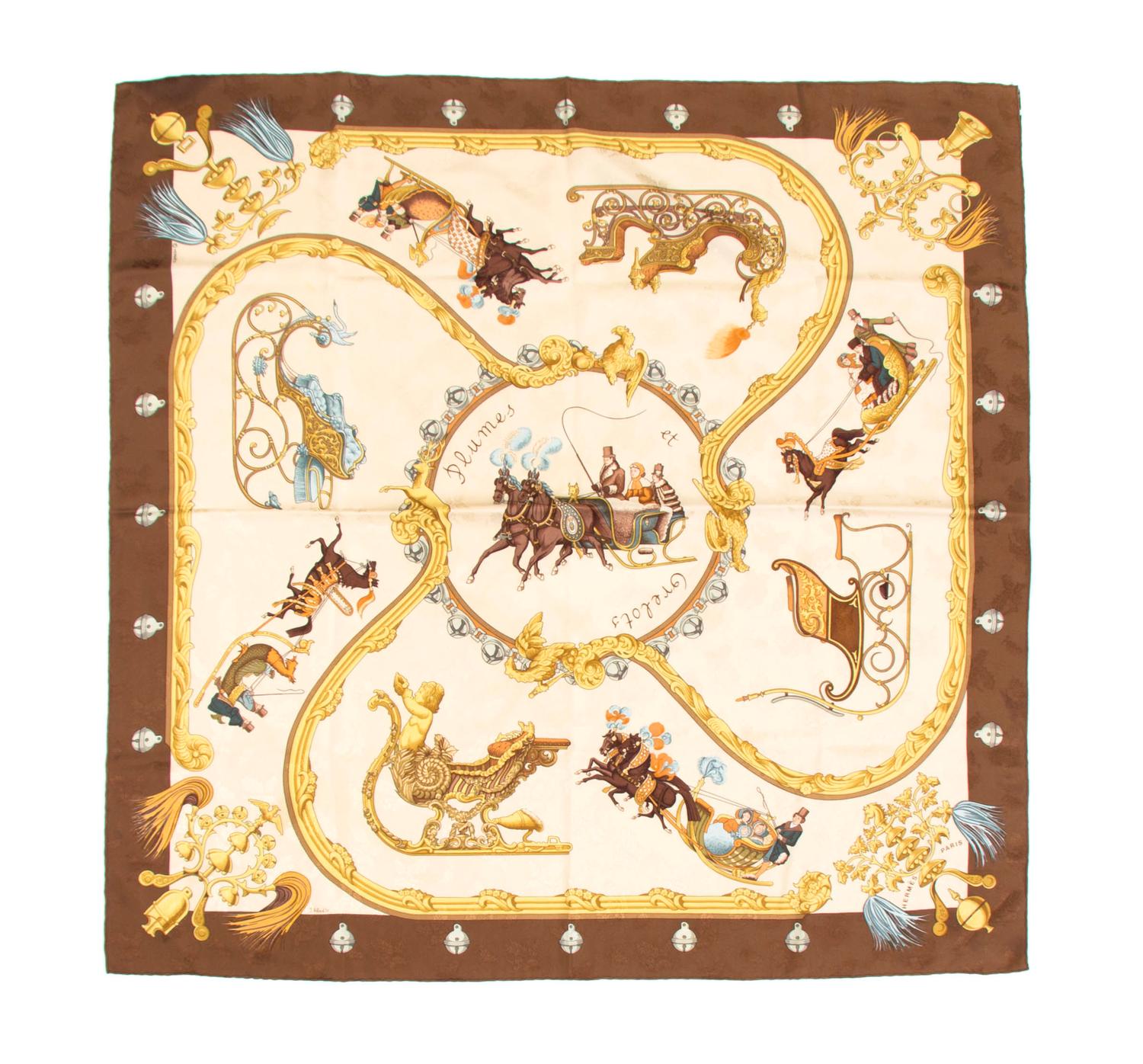 An Hermes Silk Jacquard Scarf, 35 x 35 inches.