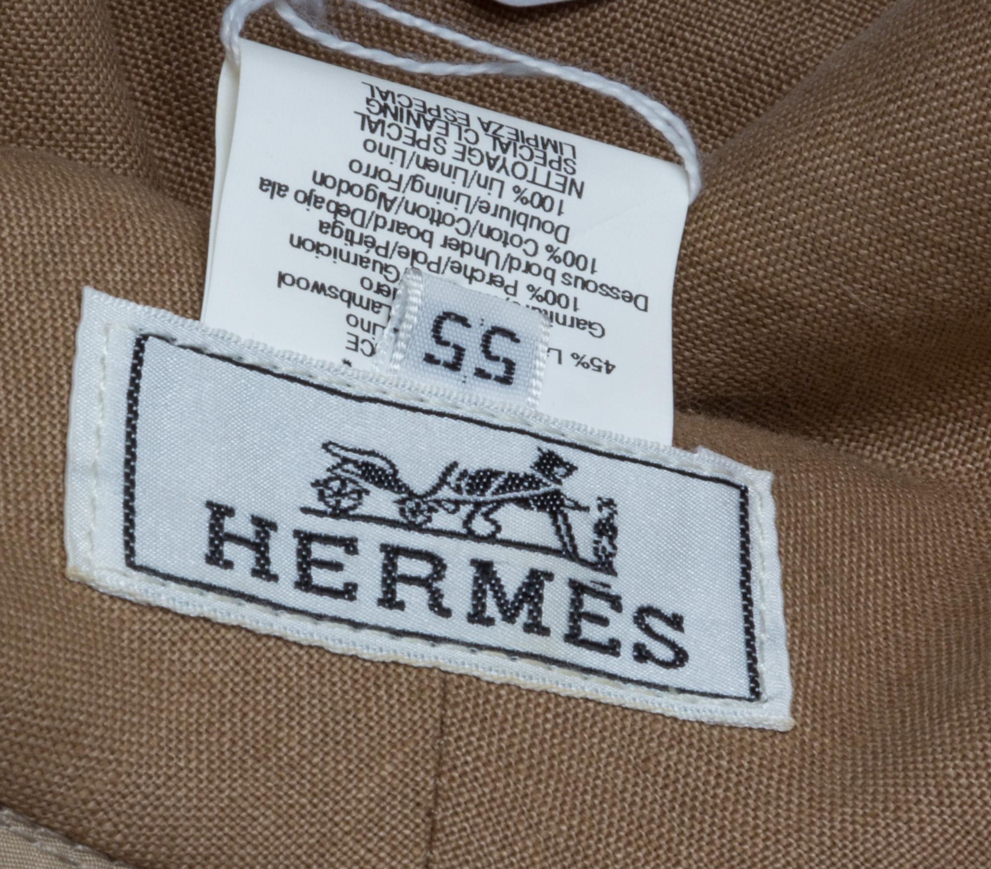 An Hermes Tan Hat, Size 55.