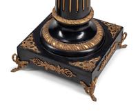 A Pair of Continental Painted and Parcel Gilt Marble-Top Pedestals