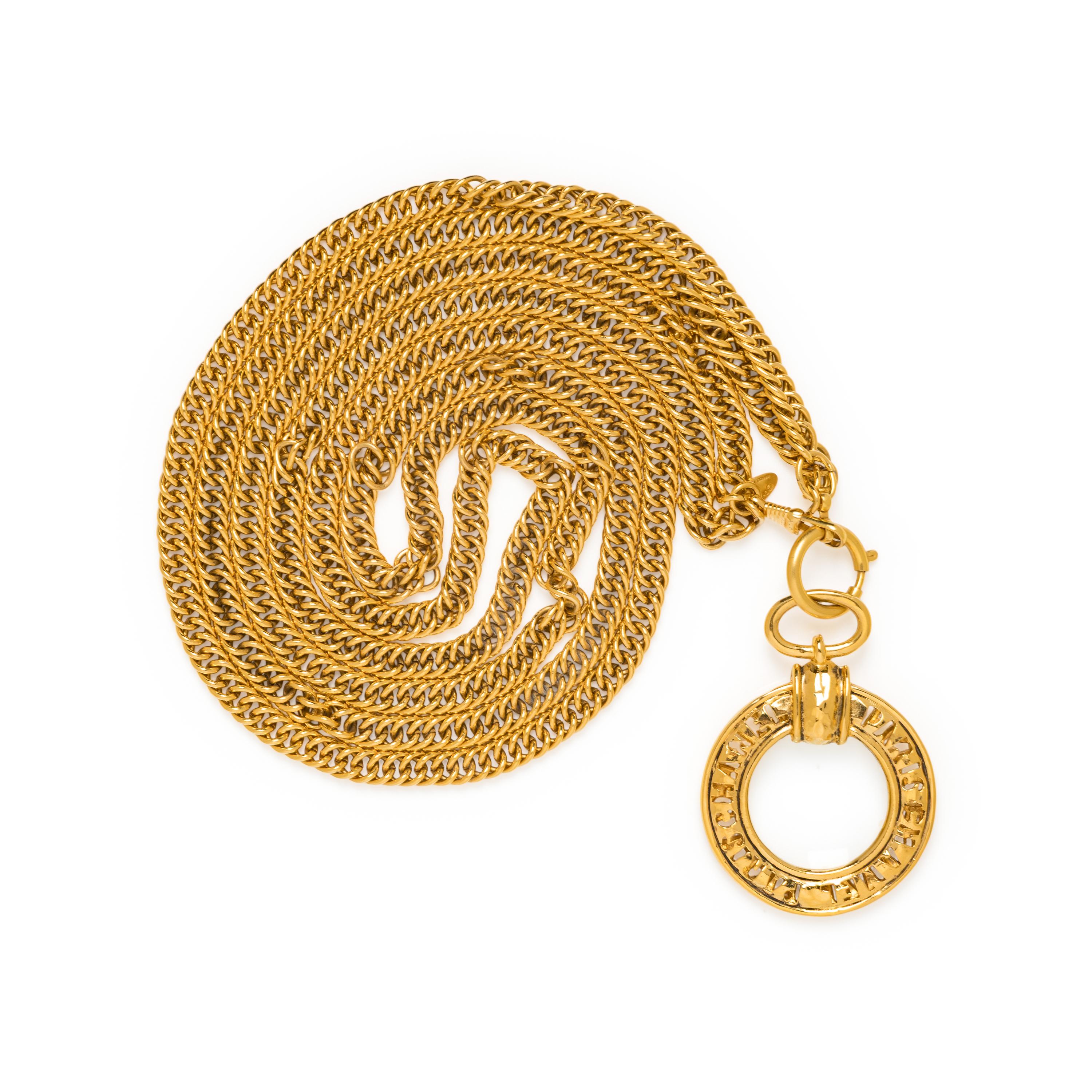 Chanel, Chain Necklace with Magnifying Glass Pendant