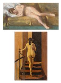 Sleeping Nude; Together with Nude Ascending a Staircase (two works)
