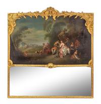 A Continental Giltwood Trumeau Mirror — Late 19th/Early 20th Century