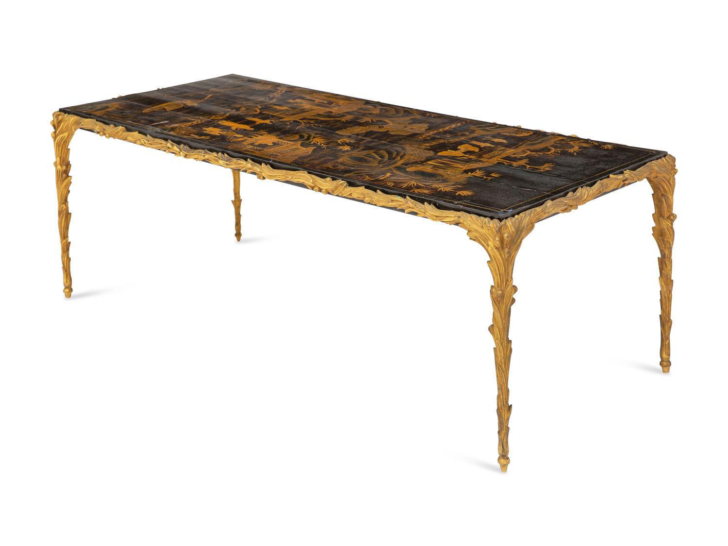 A French Gilt Bronze and Chinese Lacquer Cocktail Table