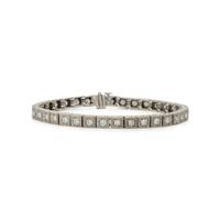 Diamond and White Gold Line Bracelet