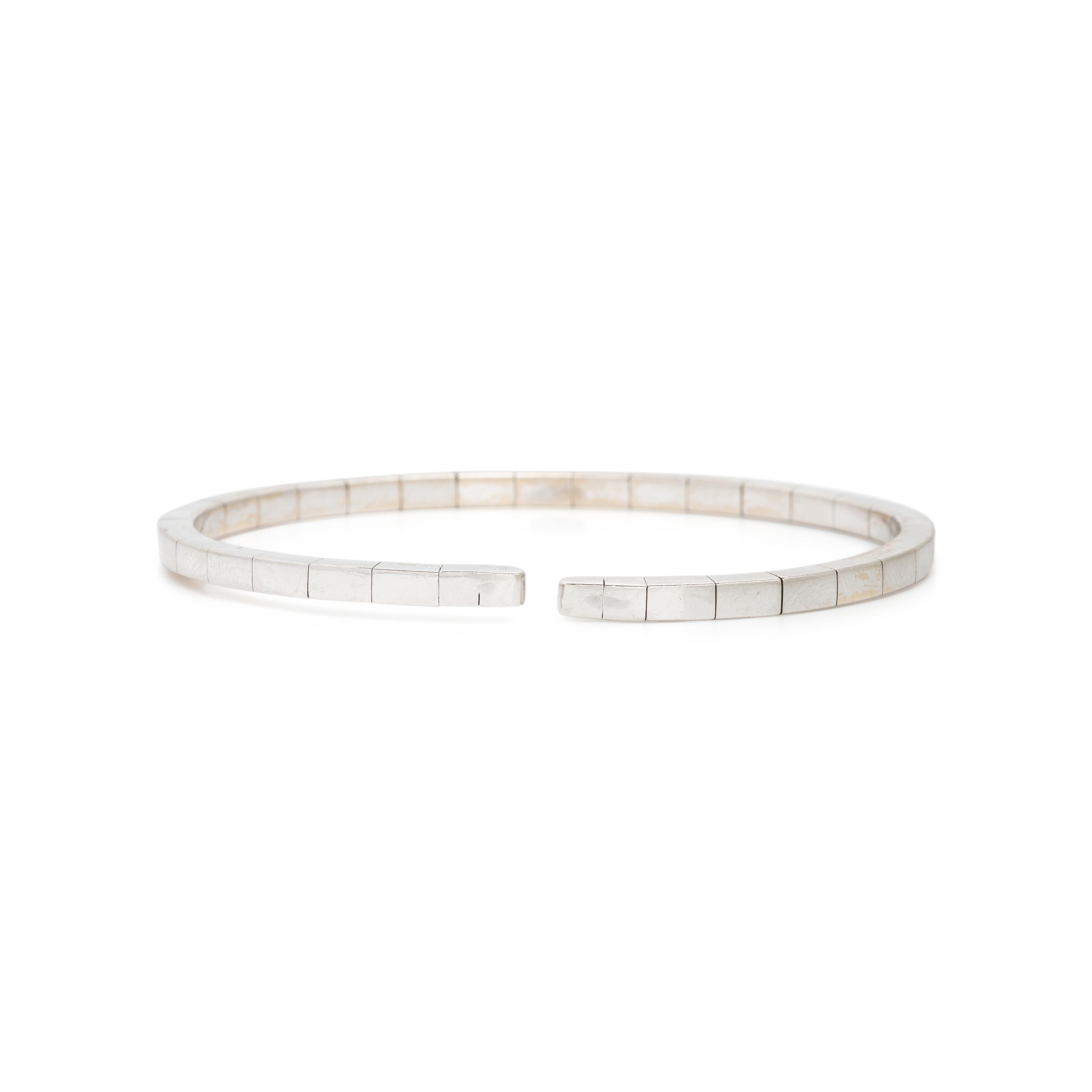Diamond and White Gold Flexible Cuff Bracelet
