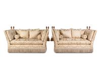 A Pair of Knole Sofas With Scalamandre Upholstery