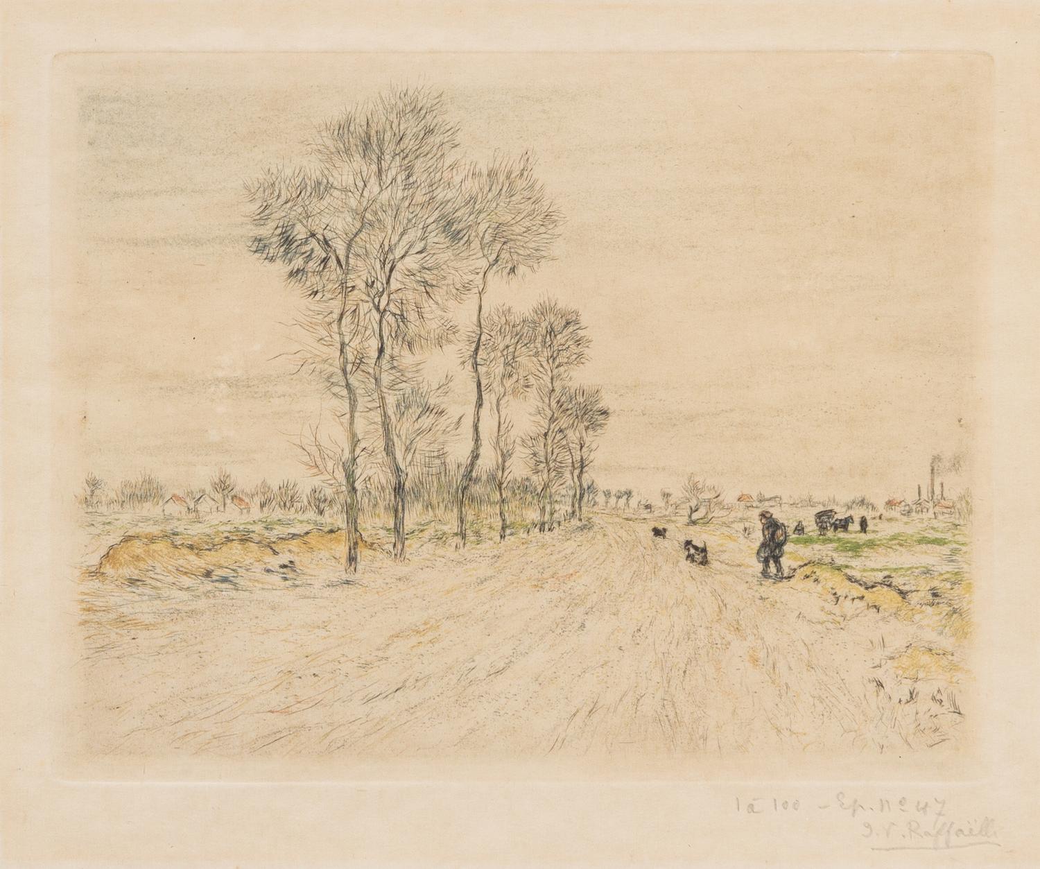 Jean Francois Raffaelli, (French, 1850-1924), La route aux grands arbes