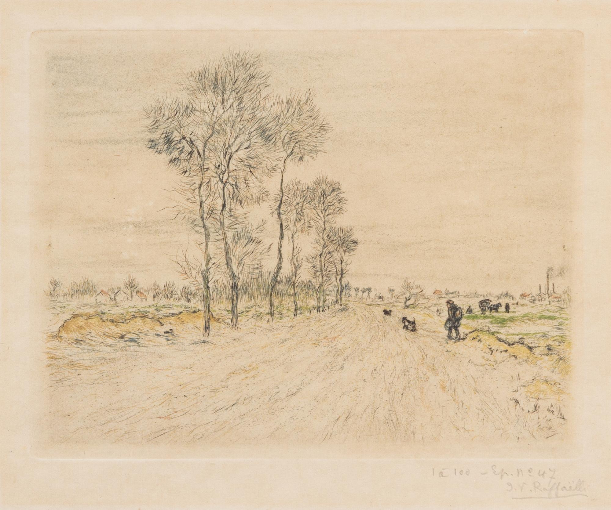 Jean Francois Raffaelli, (French, 1850-1924), La route aux grands arbes
