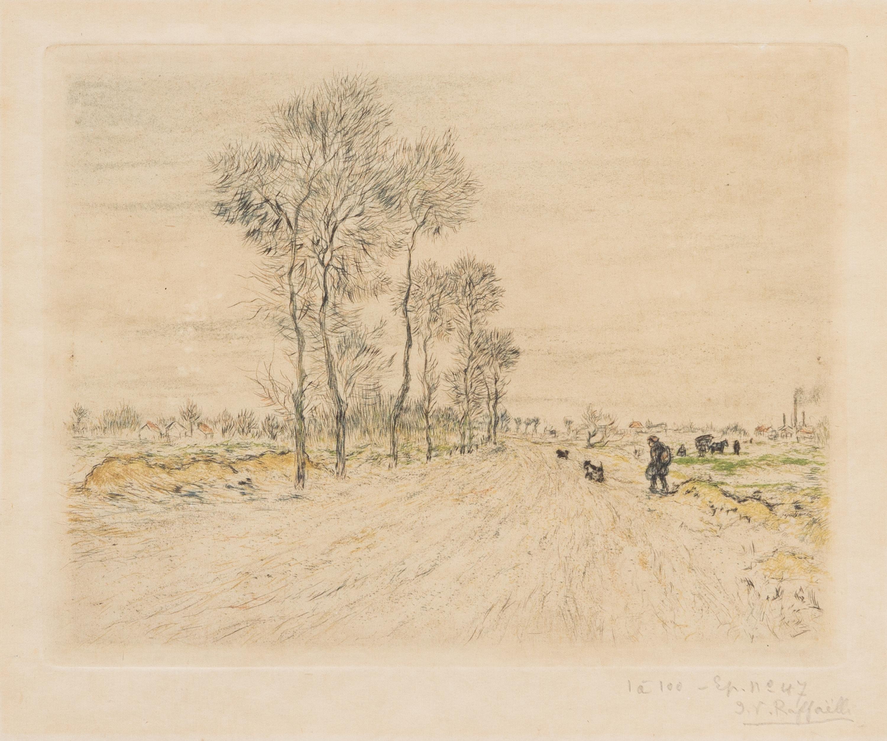 Jean Francois Raffaelli, (French, 1850-1924), La route aux grands arbes