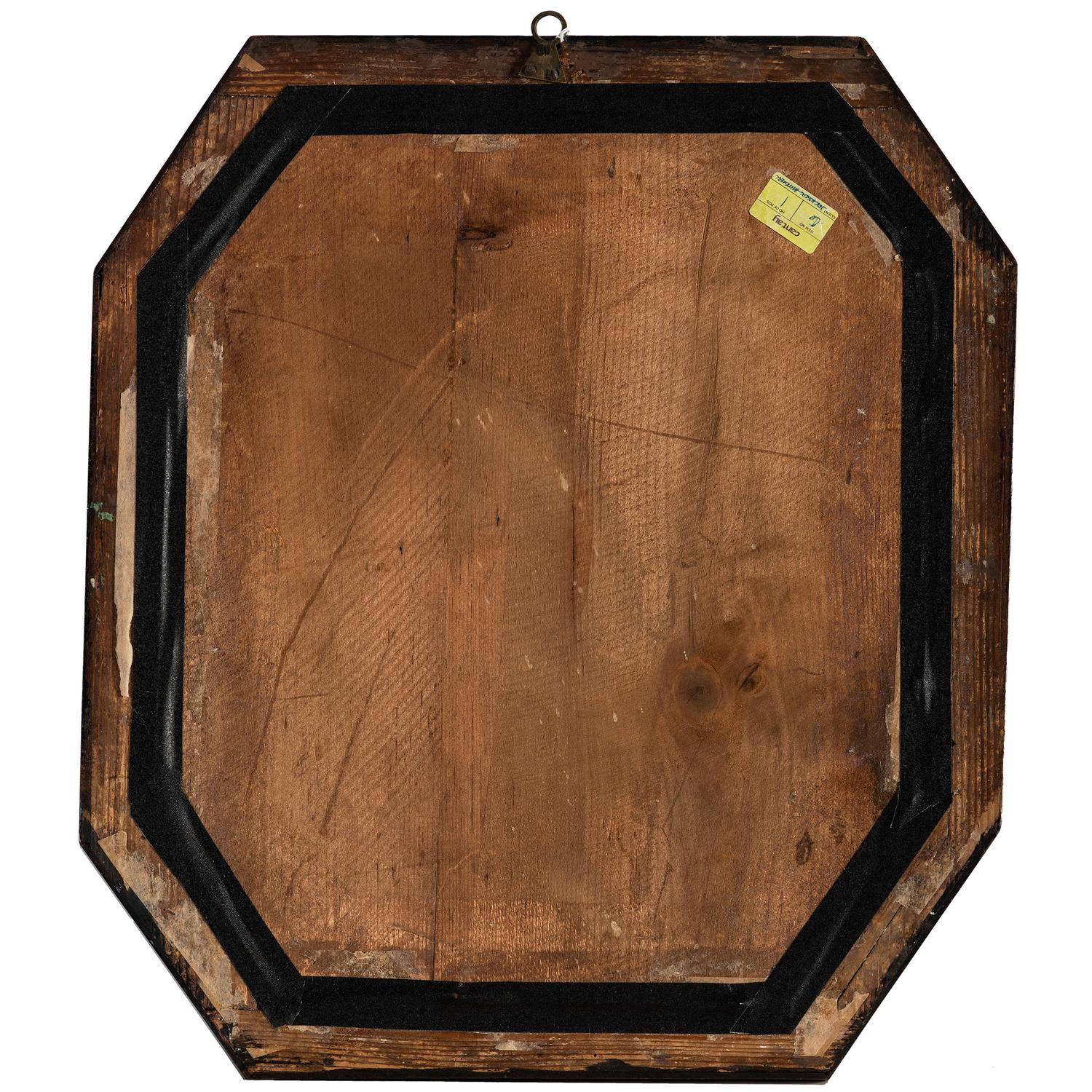 An English Metallic Stumpwork Embroidered Framed Mirror