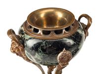 A French Bronze and Marble Clock Garniture