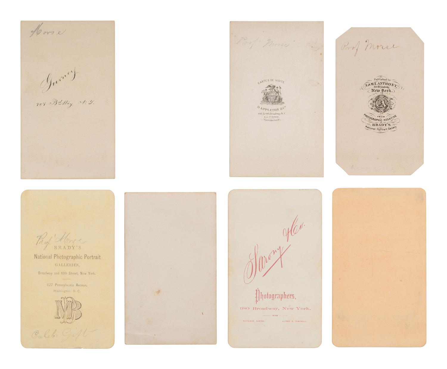 [EARLY PHOTOGRAPHY]. 7 CDVs of inventor and daguerreotypist Samuel F.B. Morse.