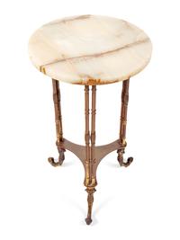 A Victorian Brass and Onyx Side Table