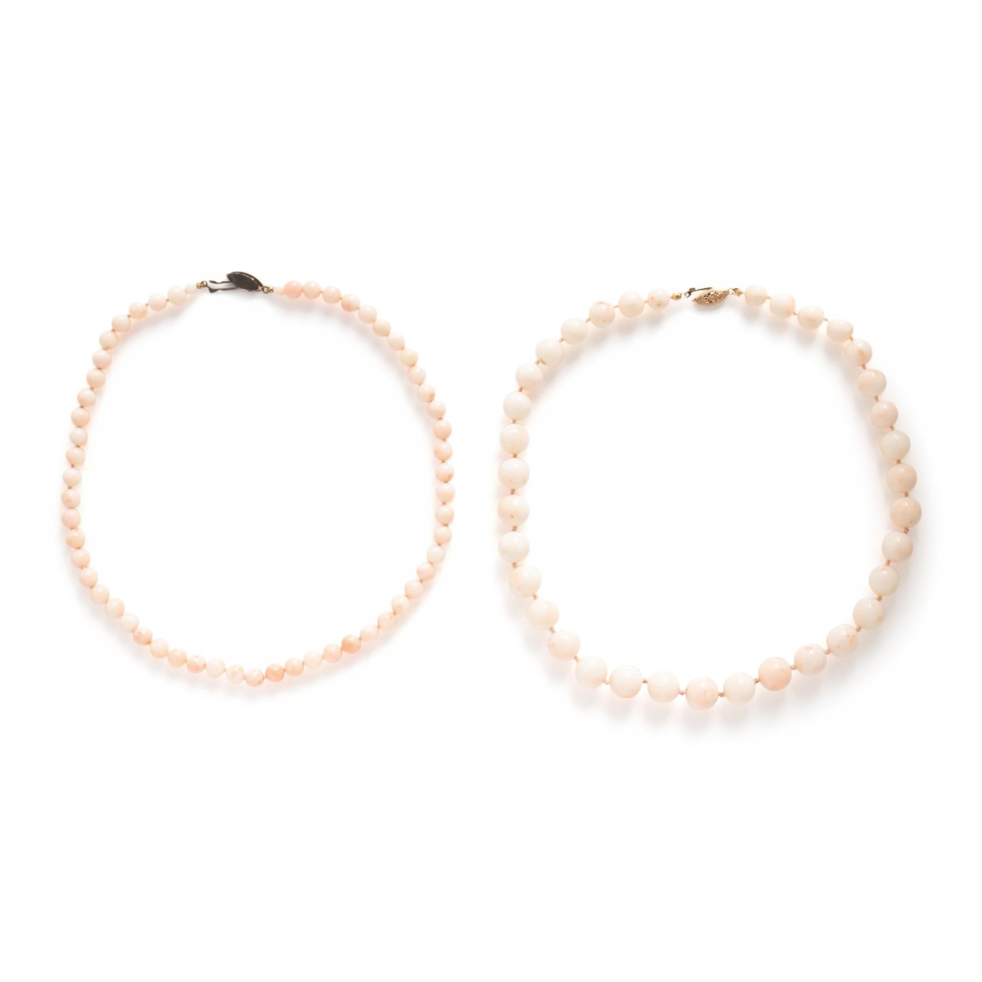 Two Coral Bead Necklaces