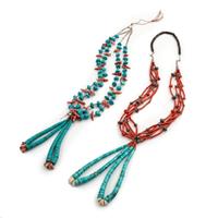 Pueblo Multi-Strand Necklaces, with Joclas