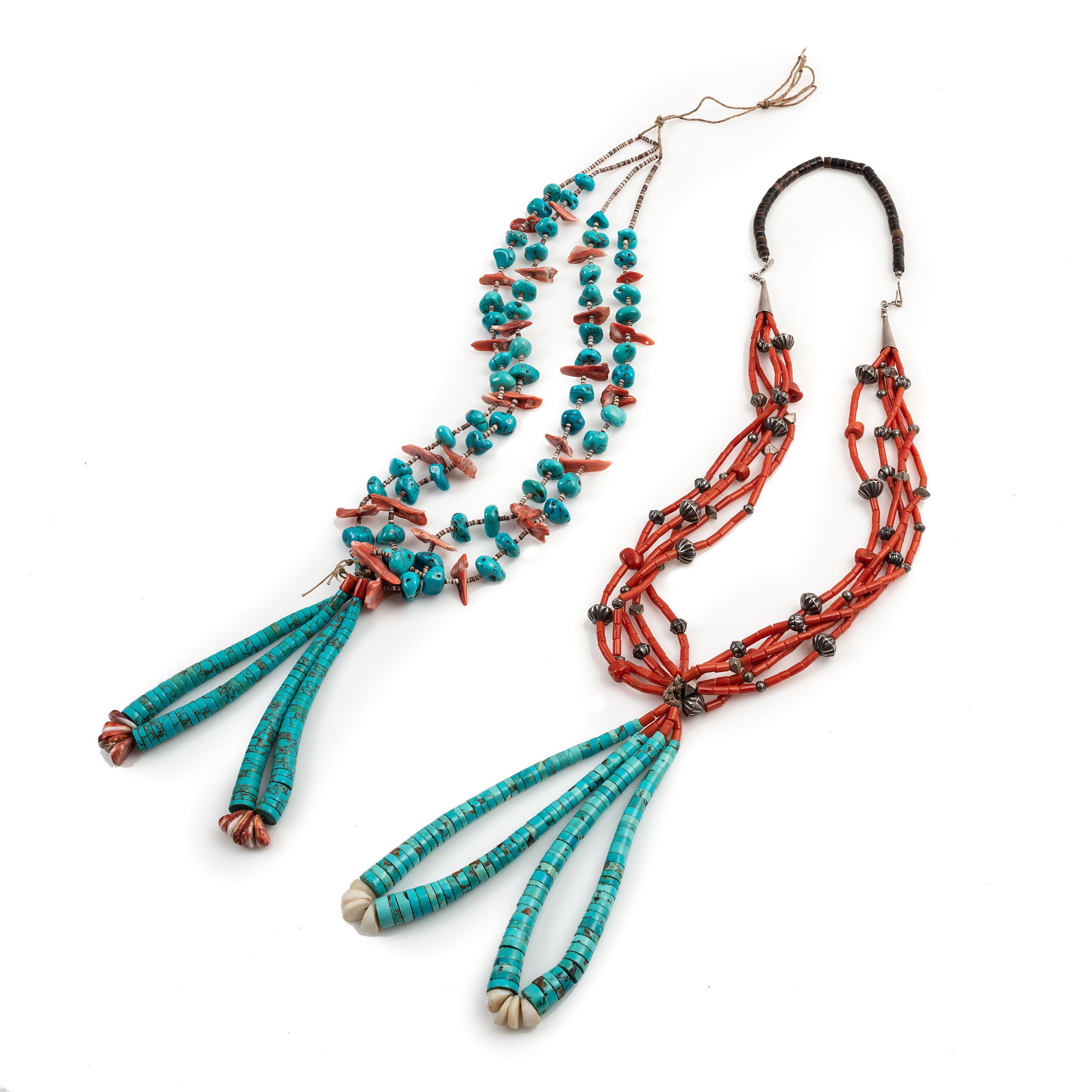 Pueblo Multi-Strand Necklaces, with Joclas