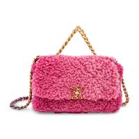 Chanel, 19 Flap Bag in Fuchsia Shearling