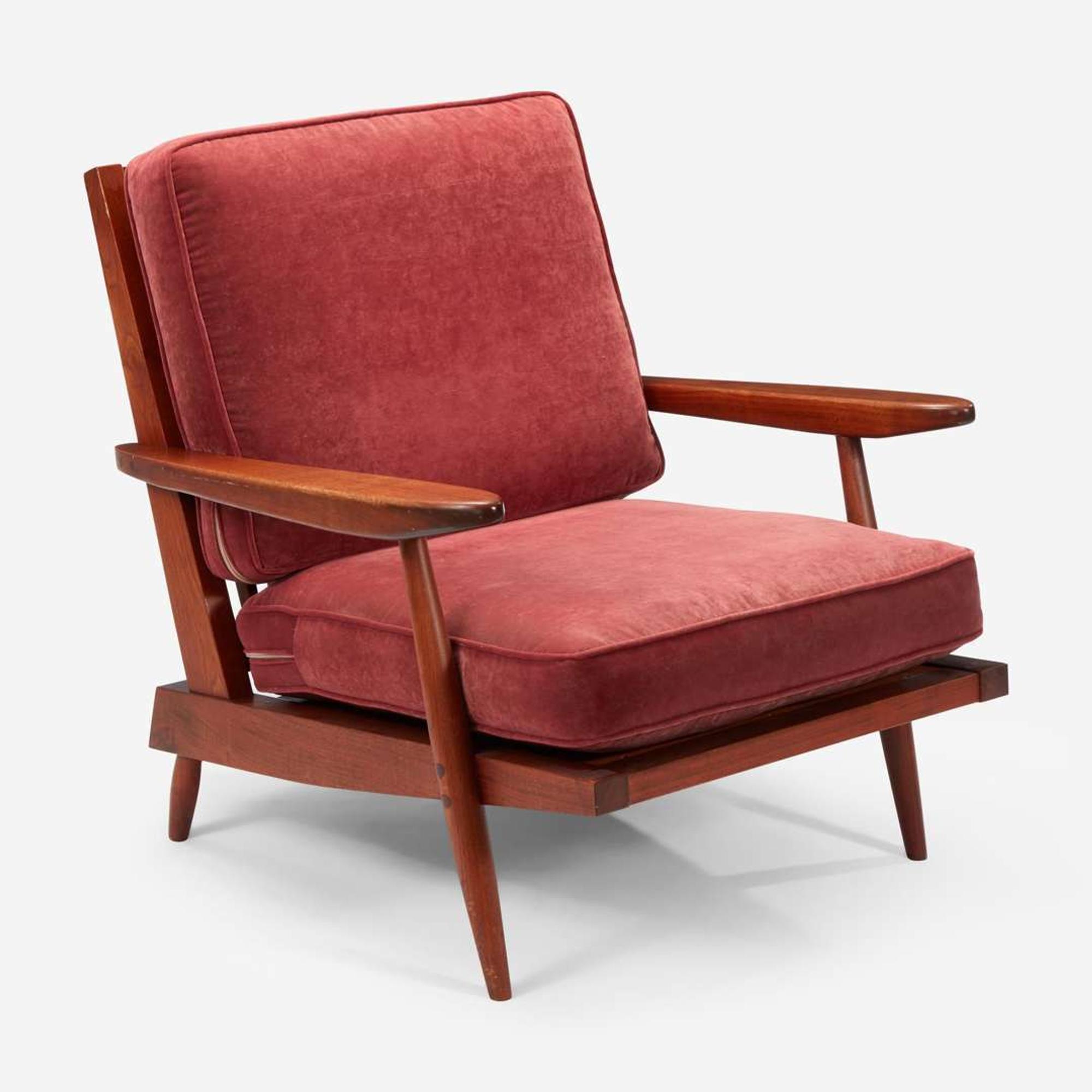 George Nakashima "Cushion" Lounge Chair with Arms, New Hope, Pennsylvania, 1960