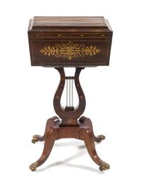 A Regency Brass Inlaid Rosewood Tea Poy — CIRCA 1820
