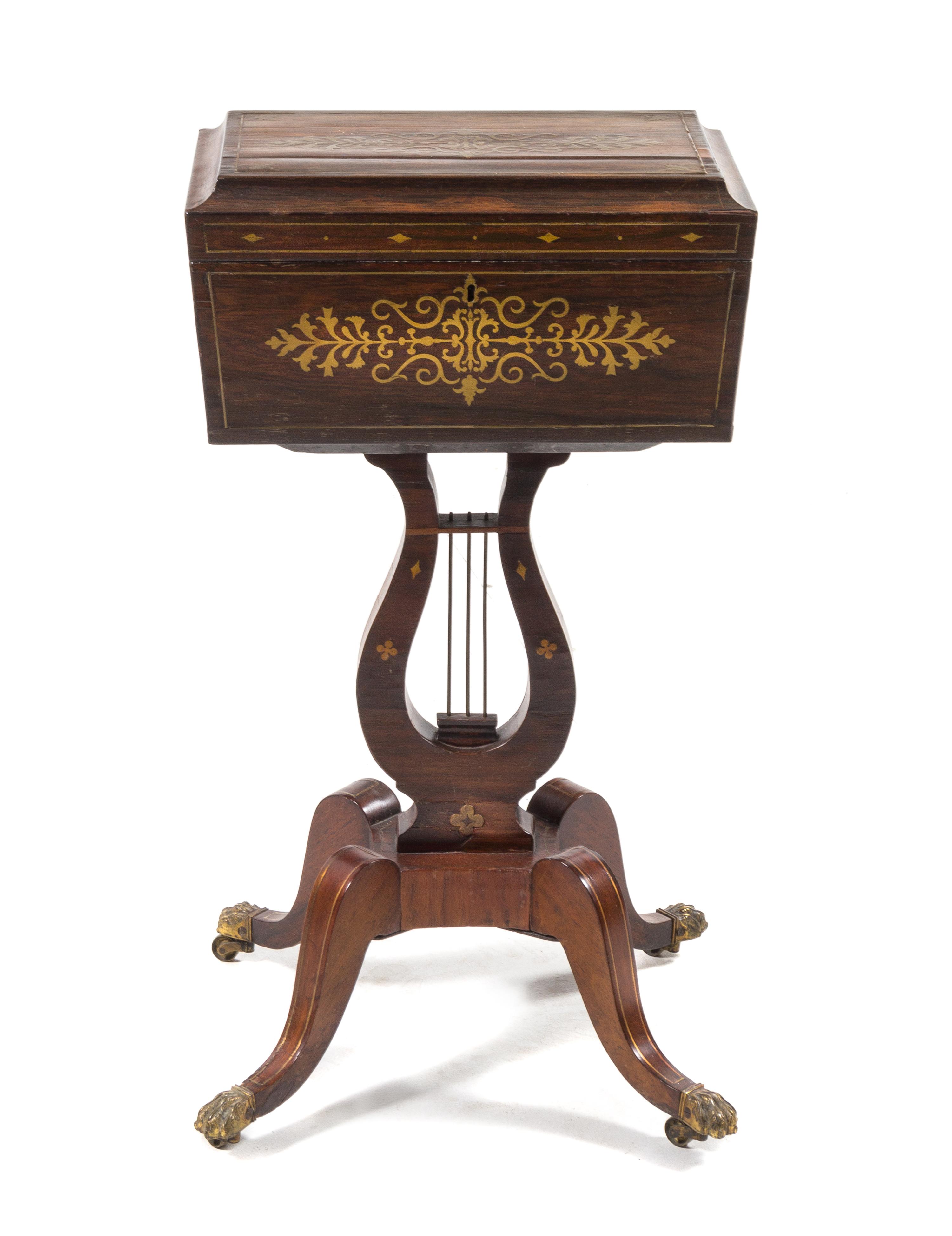 A Regency Brass Inlaid Rosewood Tea Poy — CIRCA 1820