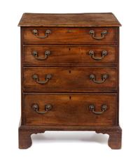 A George III Walnut Chest of Drawers Height 33 1/2 x width 26 x depth 17 inches. — 18TH/19TH CENTURY