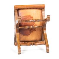 A Country Oak and Studded Leather Foot Stool