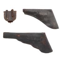 Two Civil War Era Revolver Holsters & Cap Pouch