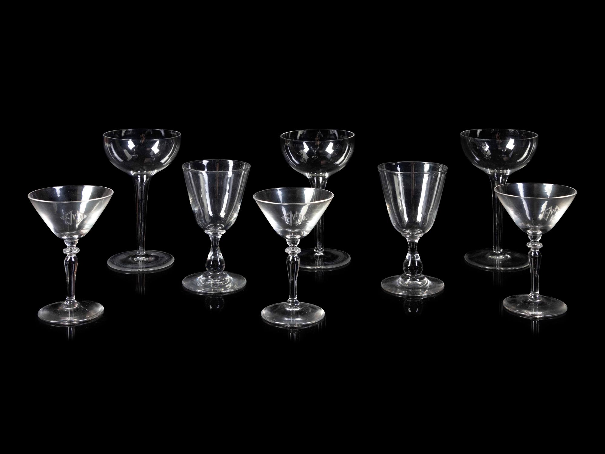 A Group of Seventeen Glass Stems