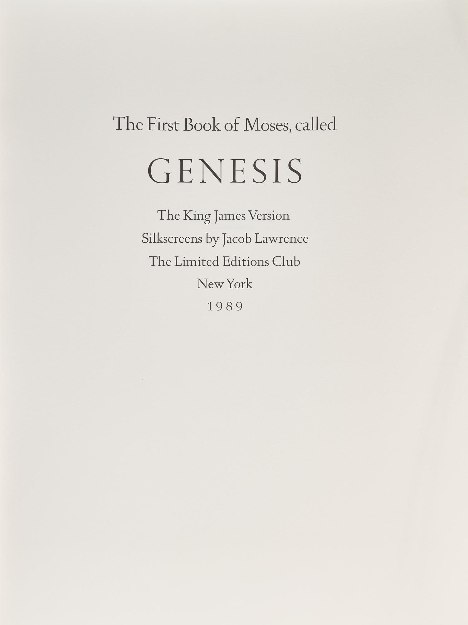[Limited Editions Club] The First Book of Moses, Called Genesis