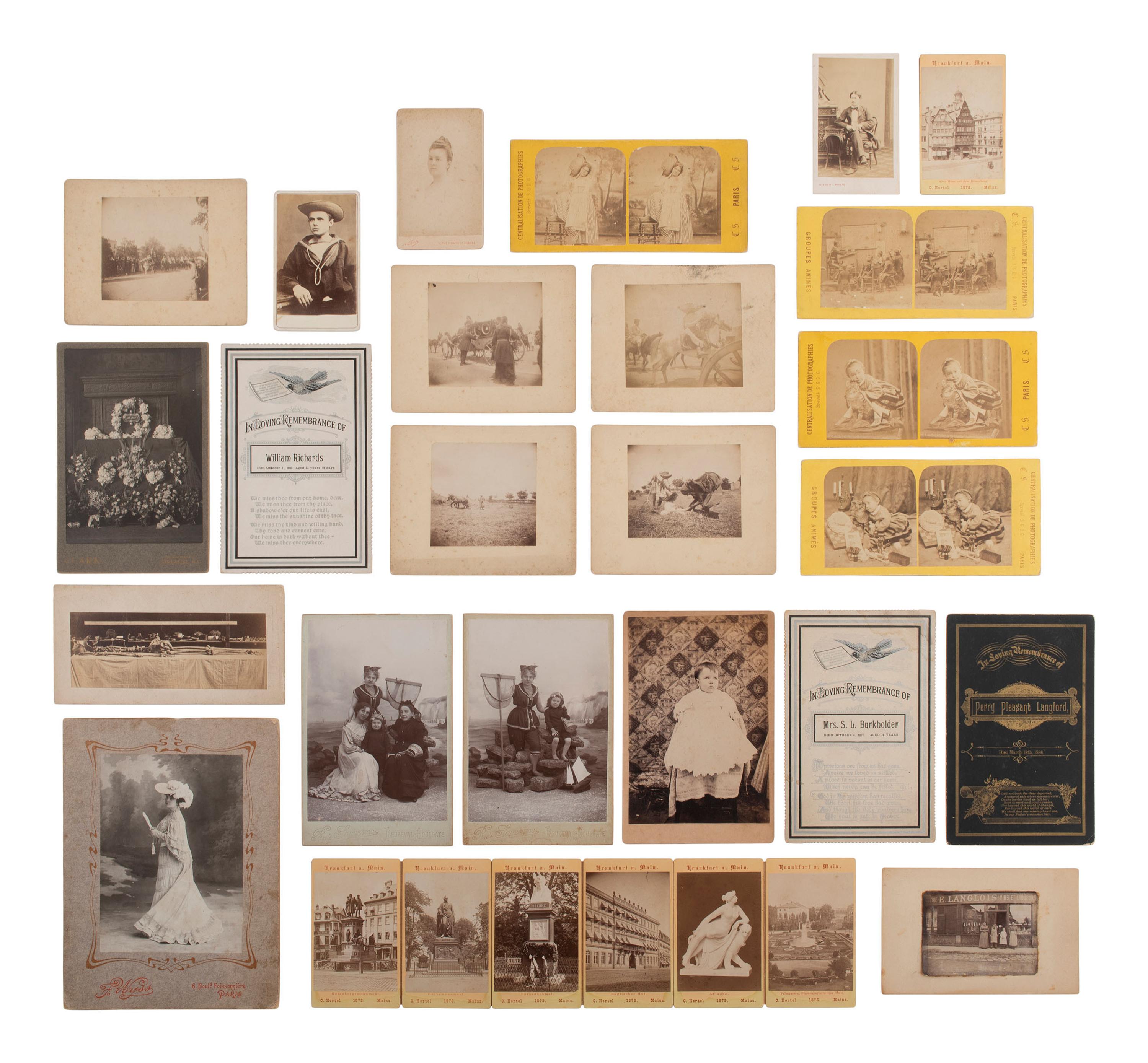 [EARLY PHOTO]. Eclectic collection of photography, incl. cyclists, soldiers, & curious characters.