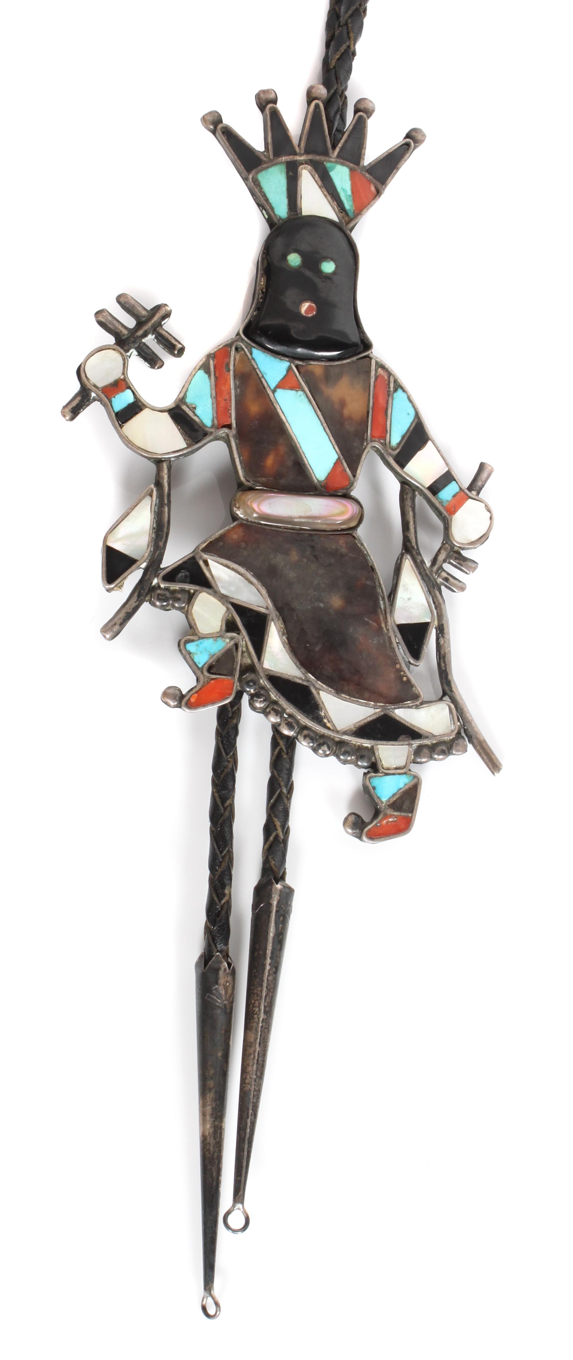 Zuni Multi-Stone Gan Dancer Bolo Height 5 inches