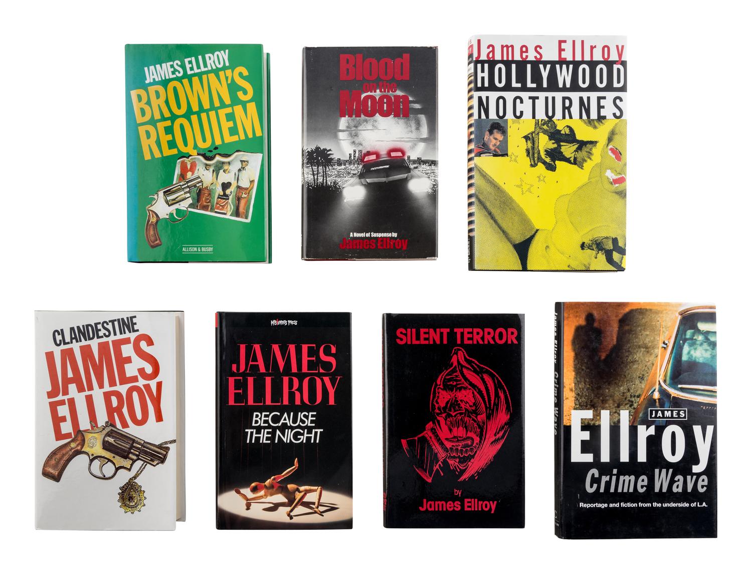 ELLROY, James (b. 1948). A group of 10 works by Ellroy, MOST FIRST EDITION, ALL SIGNED OR INSCRIBED, comprising: