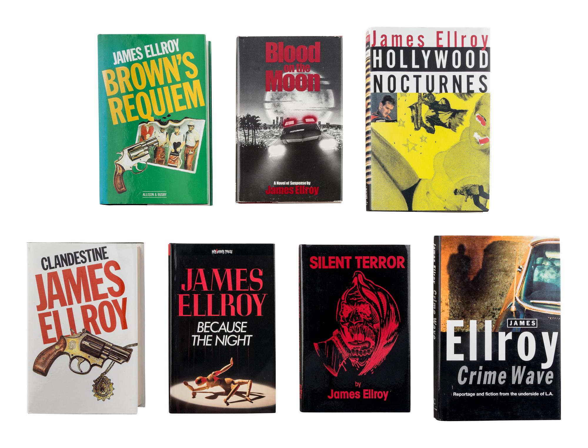 ELLROY, James (b. 1948). A group of 10 works by Ellroy, MOST FIRST EDITION, ALL SIGNED OR INSCRIBED, comprising: