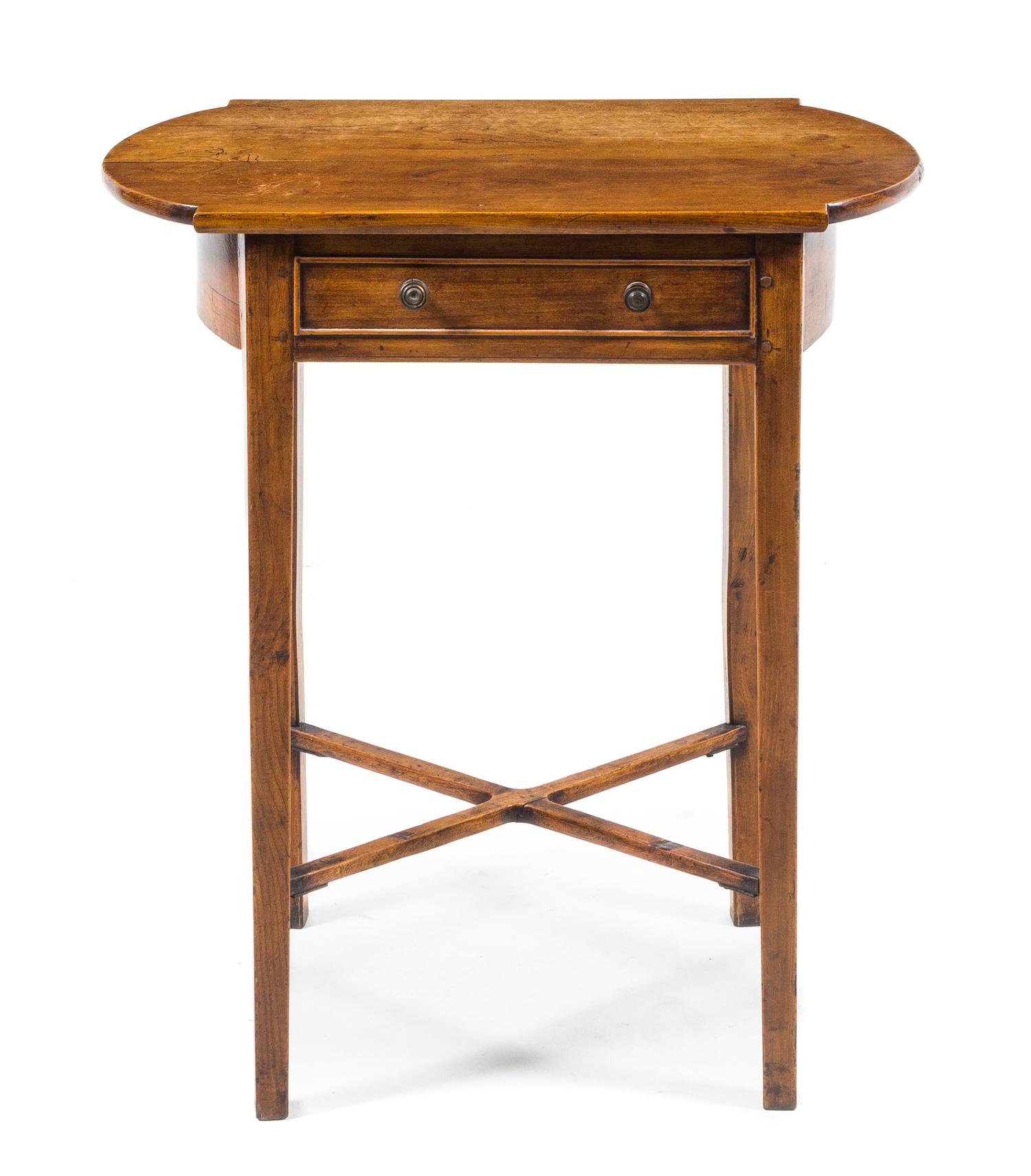 A Continental Walnut Side Table Height 30 x width 28 x depth 16 inches. — 19TH CENTURY