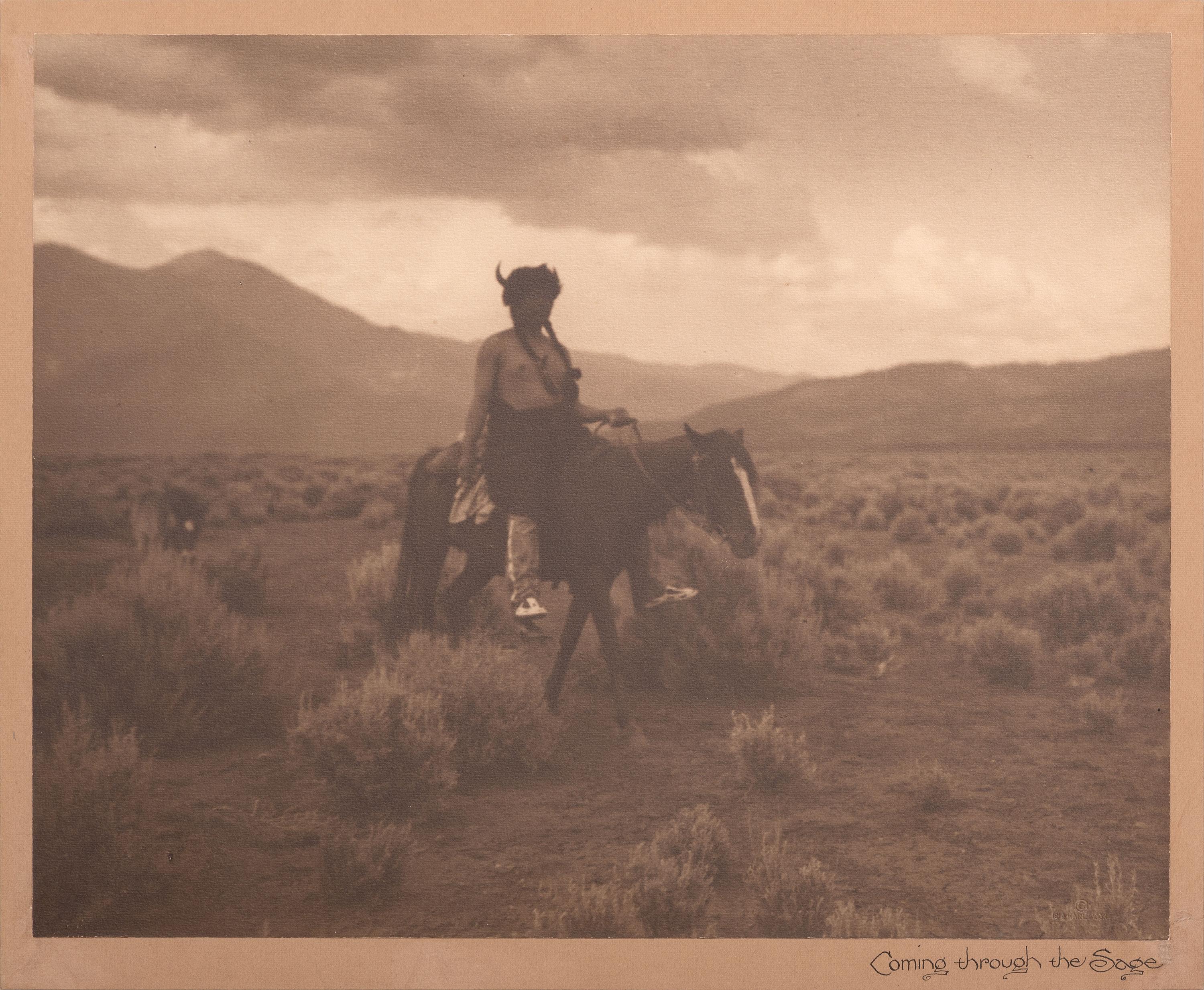 [NATIVE AMERICANS]. 2 photographs of Native American subjects by MOON and CARPENTER.
