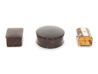 Three English Tortoise Shell Small Boxes