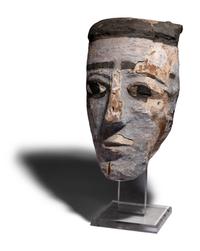 An Egyptian Painted Wood Mummy Mask