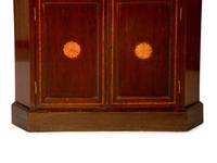 A George III Style Mahogany and Satinwood Corner Cabinet