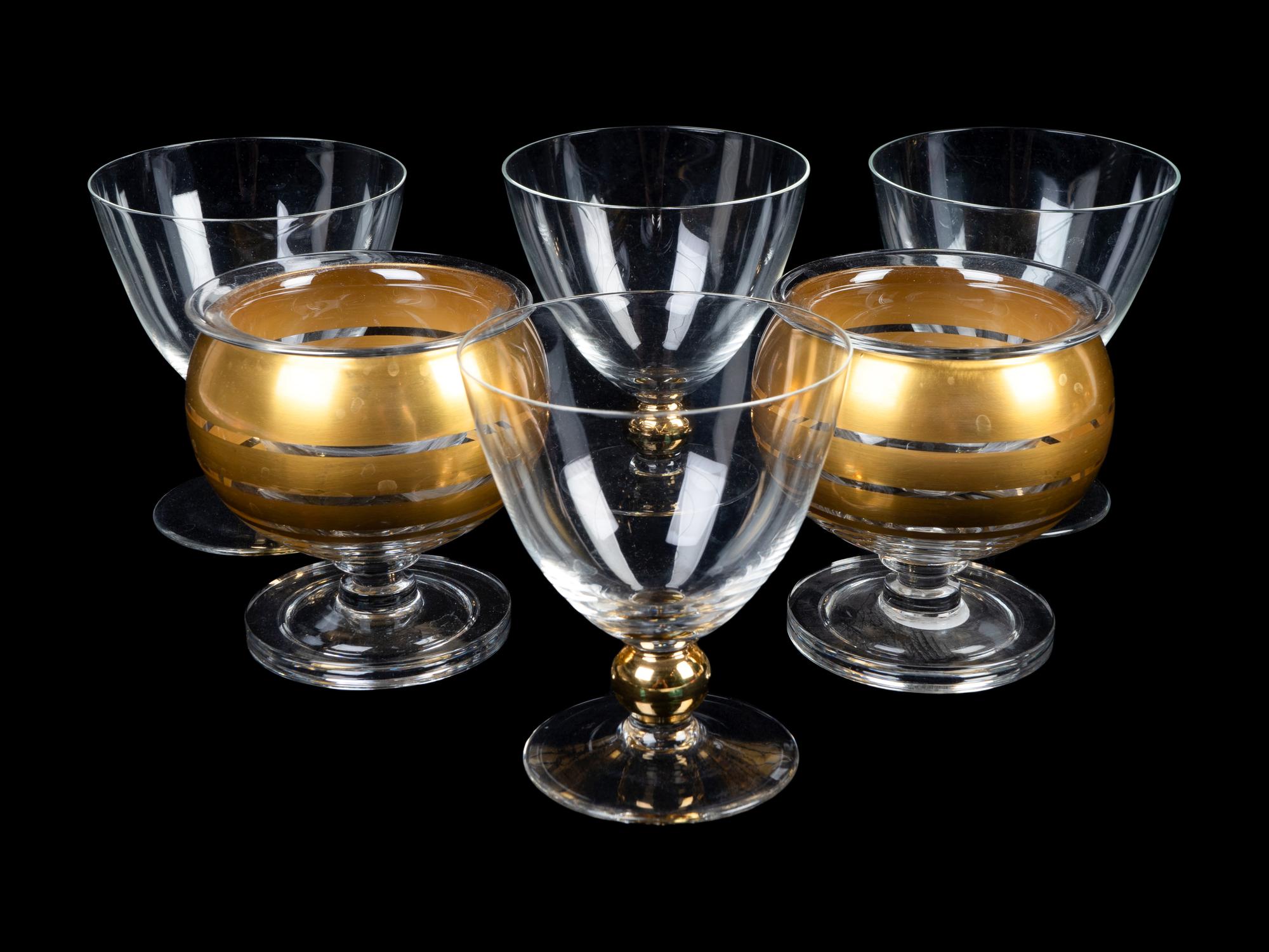 A Gilt-Banded Glass Part Stemware Service — 20TH CENTURY