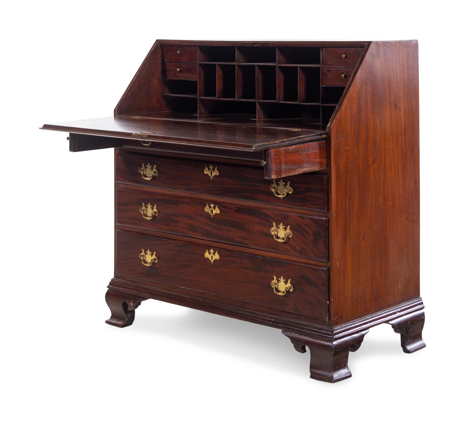 A Chippendale Mahogany Slant-Front Desk