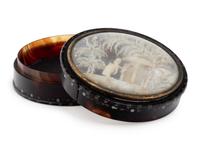 A Regency Tortoise Shell and Mother-of-Pearl Mourning Box