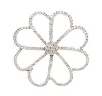 An 18 Karat White Gold and Diamond Flower Brooch, 9.30 dwts.